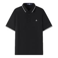 Navigare意大利小帆船夏季Polo衫男短袖黑色翻领t恤