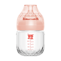 gb 好孩子 铂金系列 B80444 玻璃奶瓶 180ml 藕粉 0月+
