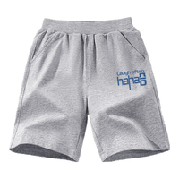 班尼路童装男童裤子2024夏款中大童纯棉百搭五分裤儿童运动短裤 灰/BN哈哈笑K 140