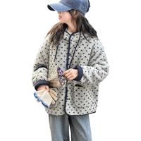 泰迪熊 女童秋冬外套2025中大童韩版洋气夹棉加厚毛毛衣上衣外套
