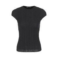 ZARA【肌理纹】女式修身显瘦洋气百搭圆领套头短袖T恤