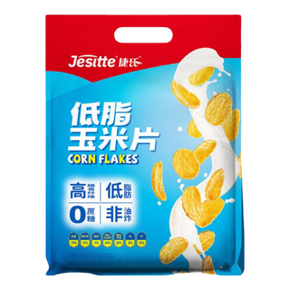 捷氏0蔗糖添加低脂肪玉米片350g高膳食纤维非油炸早代餐粗粮麦片