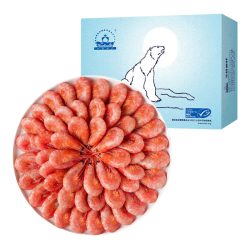 仁豪水产 带籽熟冻北极甜虾 净重1.5kg 90-120只/kg