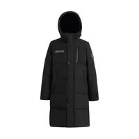 雪中飞 SNOWFLYING秋冬时尚休闲舒适廓形男士“H”版型印花立领连帽羽绒服男 黑色|8056 170/88A