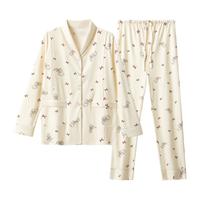 十月结晶 【100%纯棉】月子服套装侧开口哺乳衣长袖居家服秋冬睡衣