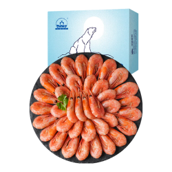 仁豪水产 头籽北极甜虾净重1.5kg（MSC认证）90-120只/kg 60%头籽率 即食