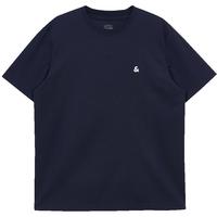 杰克·琼斯（JACK&JONES）春季日常简约百搭多色LOGO刺绣圆领常规短袖T恤男款225101031 E38藏蓝色 常规 3XL