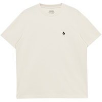 杰克·琼斯（JACK&JONES）男装T恤男春夏无忧搭舒适男士短袖清凉多色上衣纯色水洗不易走形 米白色A03 190/108A/XXL