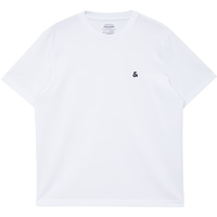 杰克·琼斯(JACK&JONES)25年男装T恤男夏季T恤舒适男士短袖清凉多色上衣纯色水洗不易走形 A06白色 S