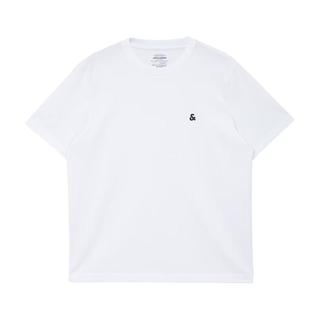 JACK&JONES 杰克琼斯 男女款圆领短袖T恤 222101119 牛奶蓝 S