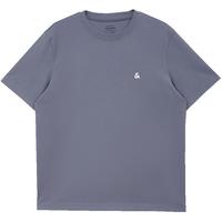 杰克·琼斯（JACK&JONES）男装T恤男春夏无忧搭舒适男士短袖清凉多色上衣纯色水洗不易走形 暗灰色E39 195/112A/XXXL