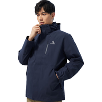 骆驼（CAMEL）丁真同款CamelTex户外御寒冲锋衣男防油污外套三合一登山服3514 深蓝男 XL