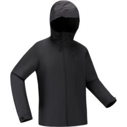 迪卡侬 冲锋衣男户外春夏徒步登山服外套山系防风防水夹克NH500 2024 黑色 2XL