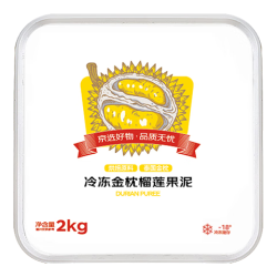 京鲜生 泰国冷冻金枕头榴莲果泥 2kg/盒