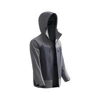 京东京造【穿山甲500系列】冲锋衣 单层硬壳防水外套男女 深灰拼色 L L(175/96A)