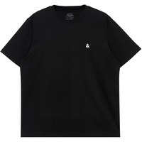 杰克·琼斯(JACK&JONES)25年男装T恤男夏季T恤舒适男士短袖清凉多色上衣纯色水洗不易走形 E40黑色 S