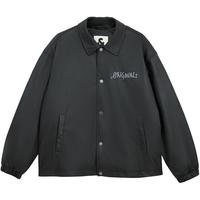 杰克·琼斯(JACK&JONES)秋冬舒适潮黑色时尚字母刺绣轻薄教练夹克羽绒服男保暖PU皮衣外套 E43 纯黑色 175/96A/M