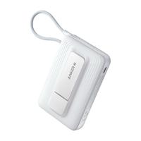 ANKERzolo安克苹果magsafe磁吸无线充电宝自带线支架10000毫安大容量30W快充移动电源轻薄可上飞机 白