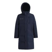 雪中飞 SNOWFLYING秋冬时尚休闲舒适廓形男士“H”版型印花立领连帽羽绒服男 黑黛青|5177 180/96A