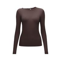 蕉内（Bananain）热皮501+女士保暖衣氨基酸防寒裸感内搭百搭显瘦可外穿打底衣T恤 【圆领】松露棕 L