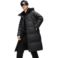 鸭鸭(YAYA)奢金羽绒服男女长款2024冬季极寒保暖过膝加厚零下40度外套 黑色 2XL (160-175斤)