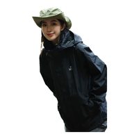 伯希和户外冲锋衣男女三合一抓绒防水硬壳夹克登山服外套11040107黑XL 曜石黑