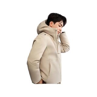 海澜之家（HLA）羽绒服男800蓬95绒曾舜晞同款保暖石墨烯外套男冬季 卡其91 175/92A L137~150斤