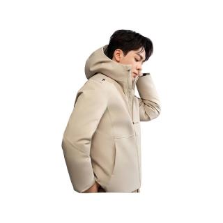 海澜之家（HLA）羽绒服男800蓬95绒曾舜晞同款保暖石墨烯外套男冬季 卡其91 175/92A L137~150斤