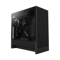 NZXT全新H5 FLOW 台式电脑机箱黑色 ATX中塔电脑主机箱台式侧透明电竞水冷游戏机箱
