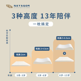  NAYAGOM/楠伢宫 特拉雷乳胶 儿童乳胶枕+冰丝枕套  【双芯枕】 A类 可爱粉 +冰丝枕套 3-6cm(含)