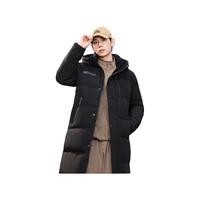 雪中飞 SNOWFLYING秋冬时尚休闲舒适廓形男士“H”版型印花立领连帽羽绒服男 黑色|8056 3XL 190/108A