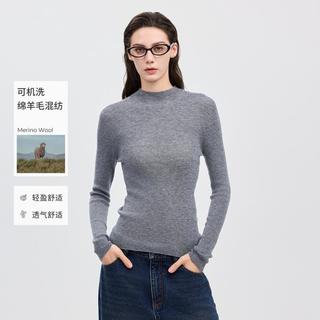 初棉 无缝一体成型羊毛针织衫女25秋半高领修身打底衫软糯亲肤