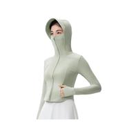 小野和子修身连帽防晒衣女带帽檐外套城市轻户外夏季透气防晒服 【帽檐款】气泡绿 XL