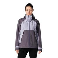 迪卡侬（DECATHLON）硬壳冲锋衣男女春秋登山防风防水单层夹克风衣运动外套MH500 2024 女款-黛紫色 XS