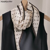 FOURDATRY 真丝羊毛菱形巾黑白波点