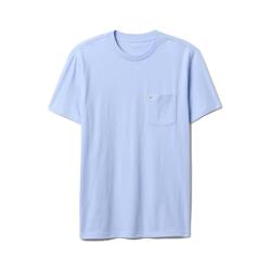 Gap 男女装2025春季纯棉logo口袋常规短袖T恤基础款美版857901 蓝色 S 美码 M亚洲码175/92A