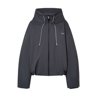 MO&Co.羽绒服2025冬90鹅绒三防高领连帽【轻暖漫游系列】MBE4EINT08 深灰色 M /165