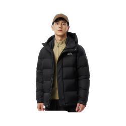 坦博尔 户外羽绒服男士短款拼接连帽休闲保暖冬季外套TAF530337D 黑色 M (170)