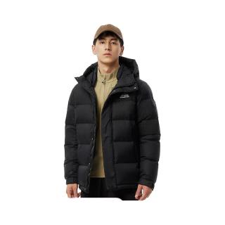 坦博尔 户外羽绒服男士短款拼接连帽休闲保暖冬季外套TAF530337D 黑色 M (170)