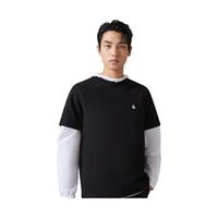 杰克·琼斯(JACK&JONES)25年男装短袖T恤男夏季舒适男士T恤凉感多色半袖纯色水洗不易走形 黑色E40 8月8日 M 175