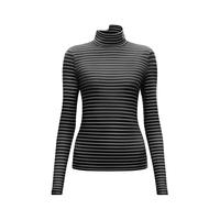 蕉内（Bananain）热皮501+女士保暖衣氨基酸防寒裸感内搭百搭显瘦可外穿打底衣T恤 【双高领】黑白条纹 XL
