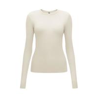 蕉内(Bananain)热皮501+女士保暖衣氨基酸防寒裸感内搭百搭显瘦可外穿打底衣T恤 【圆领】奶白 XS