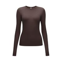 蕉内(Bananain)热皮501+女士保暖衣氨基酸防寒裸感内搭百搭显瘦可外穿打底衣T恤 【圆领】松露棕 S