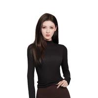 蕉内(Bananain)热皮501+女士保暖衣氨基酸防寒裸感内搭百搭显瘦可外穿打底衣T恤 【小高领】黑色 XS