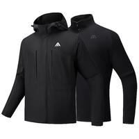 安踏大地之壳水壳3.0丨三合一硬壳冲锋衣男款防水防风加绒内胆两件套 基础黑-5 XL (男180)