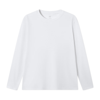 京东京造 长袖t恤男女款秋季衣服苏超打底衫 白色 L 白色