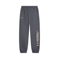 李宁 LI-NING童装儿童运动裤子男女大童秋季亲肤透气高弹束脚速干卫裤长裤 地表灰-3 (呼吸棉透气) 140