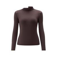 蕉内（Bananain）热皮502++女士保暖内衣高领秋冬款秋衣加绒肌底衣 【小高领-赵露思同款】松露棕撞线 M