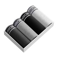 猫人(MiiOW)纯棉男士内裤7A抑菌新疆棉舒适透气平角内裤青年男生裤头四角裤 纯棉抑菌升级款 4条 2XL (130-150斤)