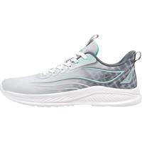 回力男鞋透气飞织运动鞋男轻便跑步鞋男软底网面鞋男休闲鞋子男 白灰绿 44